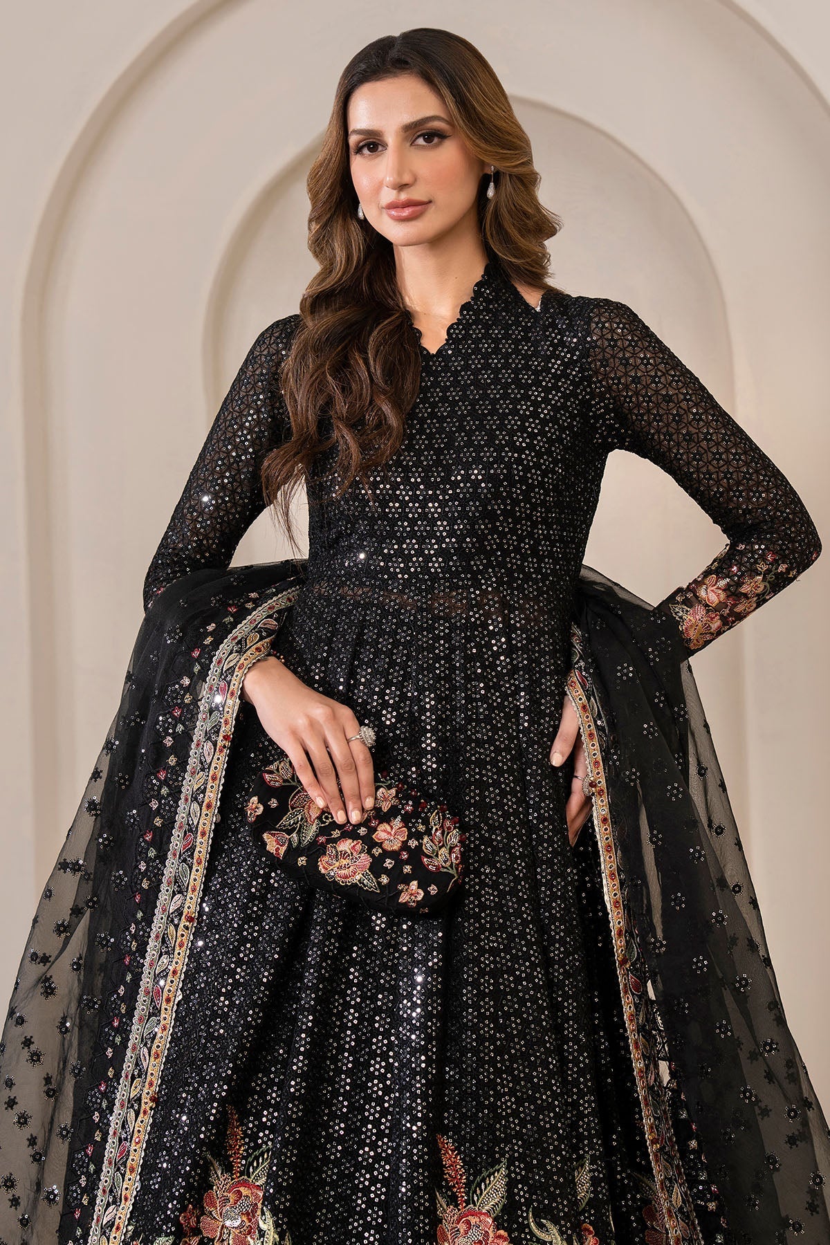 Jazmin 3 piece Custom Stitched Suit - Black - LB285469