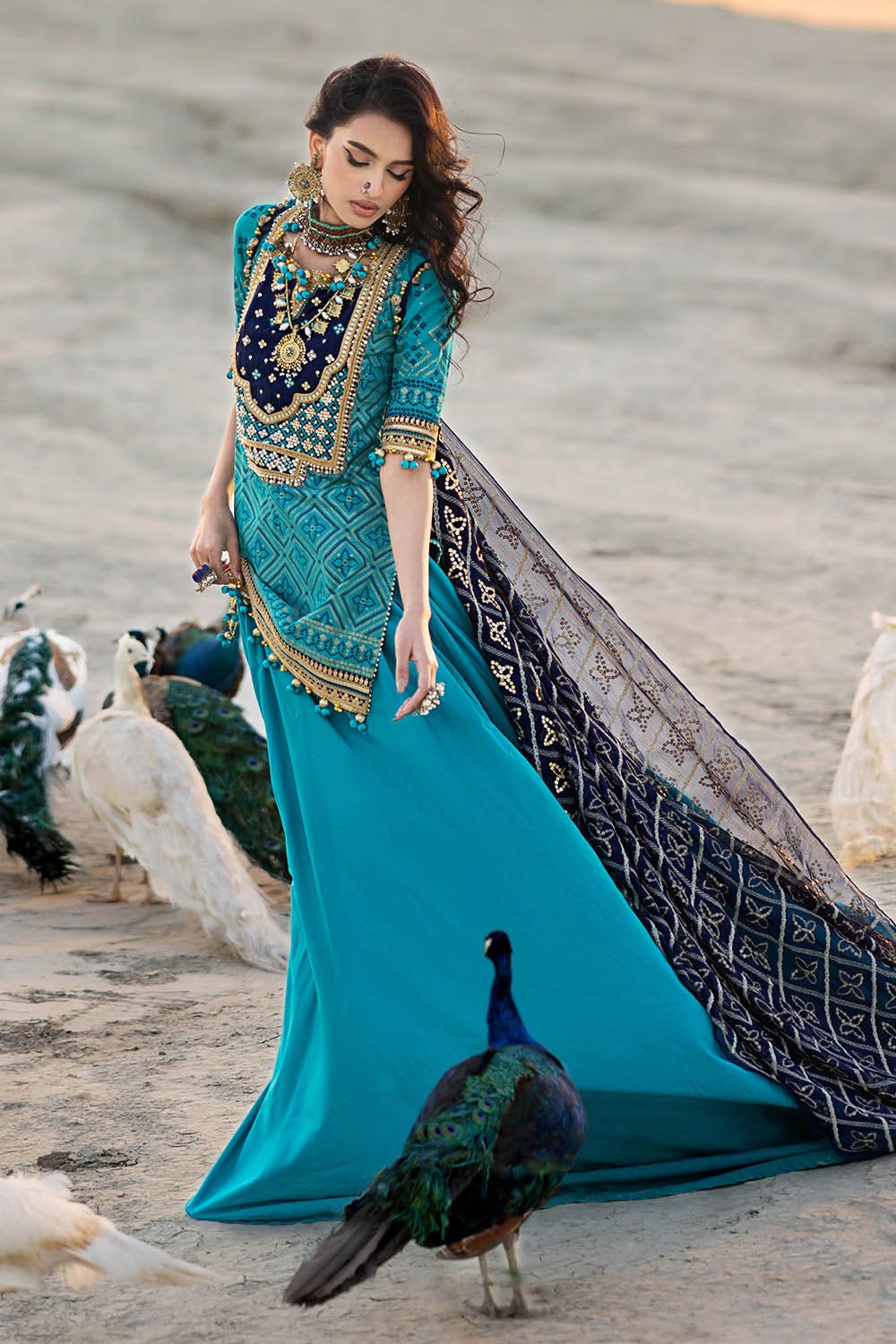 Gul Ahmed 3 Piece Custom Stitched Suit - Blue - LB29204