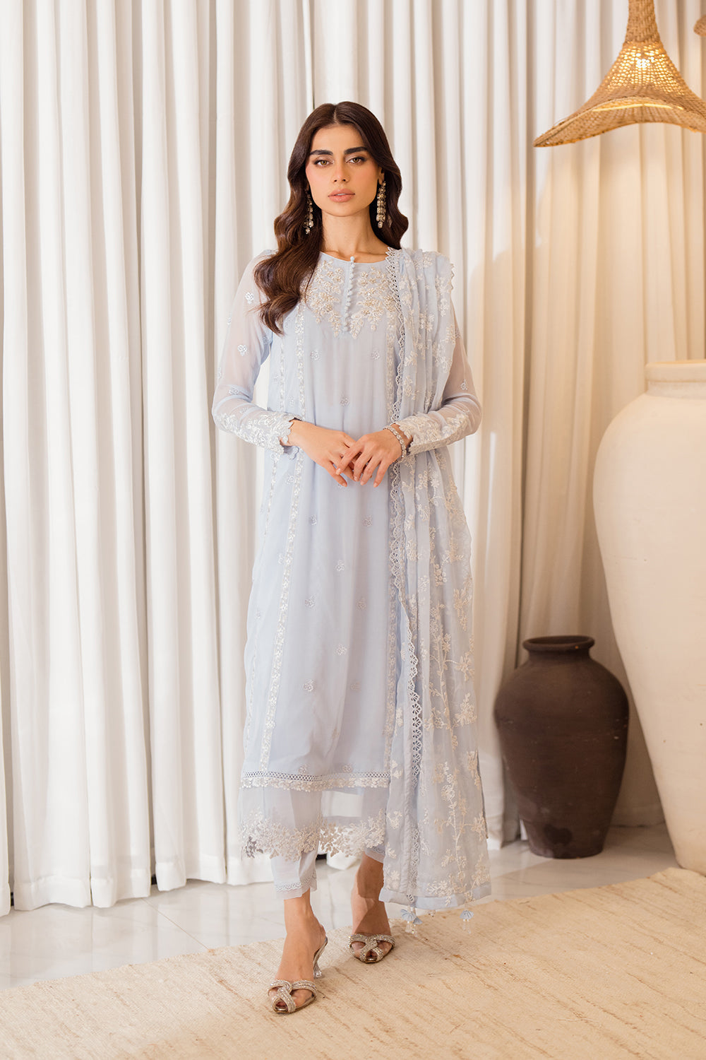 Libasco Azure 3 Piece Custom Stitched Suit - Blue - LB288260