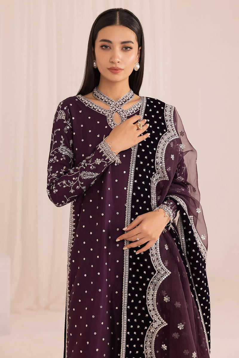 Jazmin 3 Piece Custom Stitched Suit - Purple - LB289058