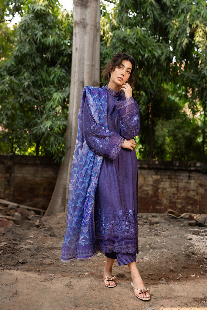 Sobia Nazir 3 Piece Custom Stitched Suit - Blue - LB287918