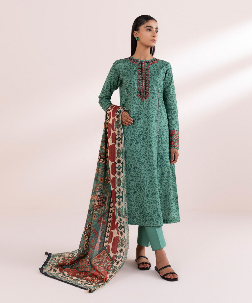 Sapphire 3 Piece Custom Stitched Suit - Green - LB287699