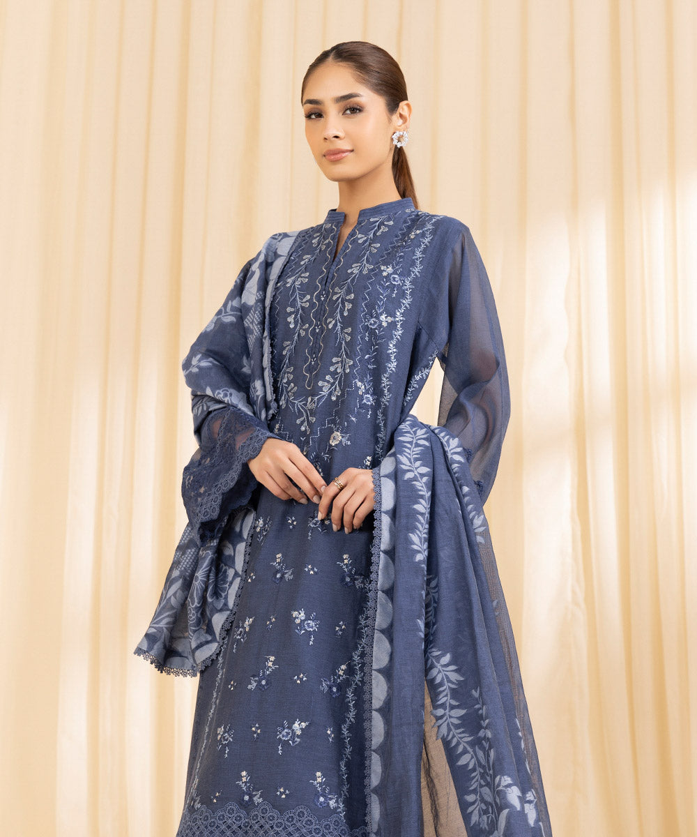 Sapphire 3 Piece Custom Stitched Suit - Blue - LB288627