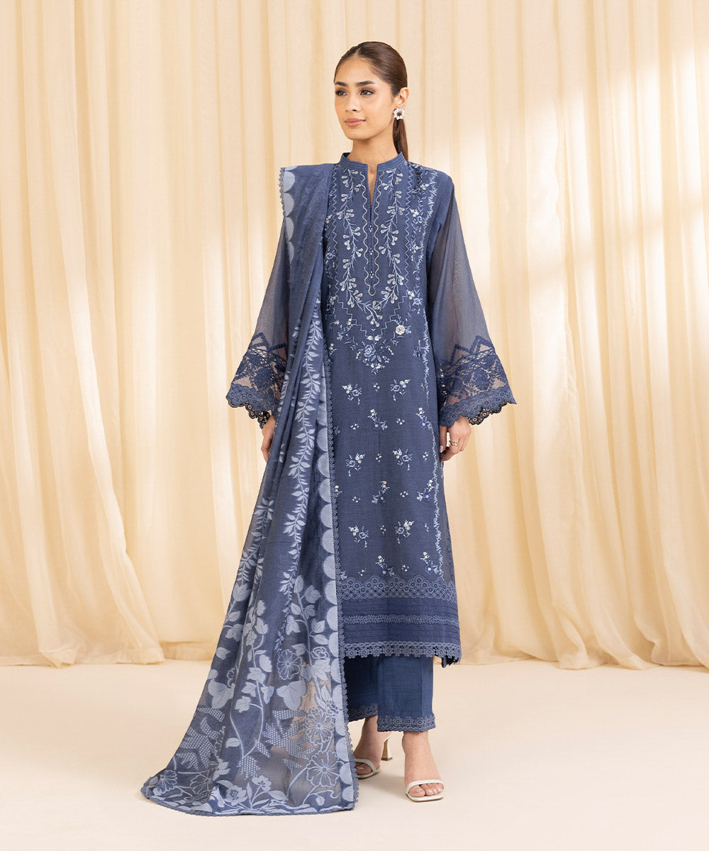 Libasco Sapphire 3 Piece Custom Stitched Suit - Blue - LB288627