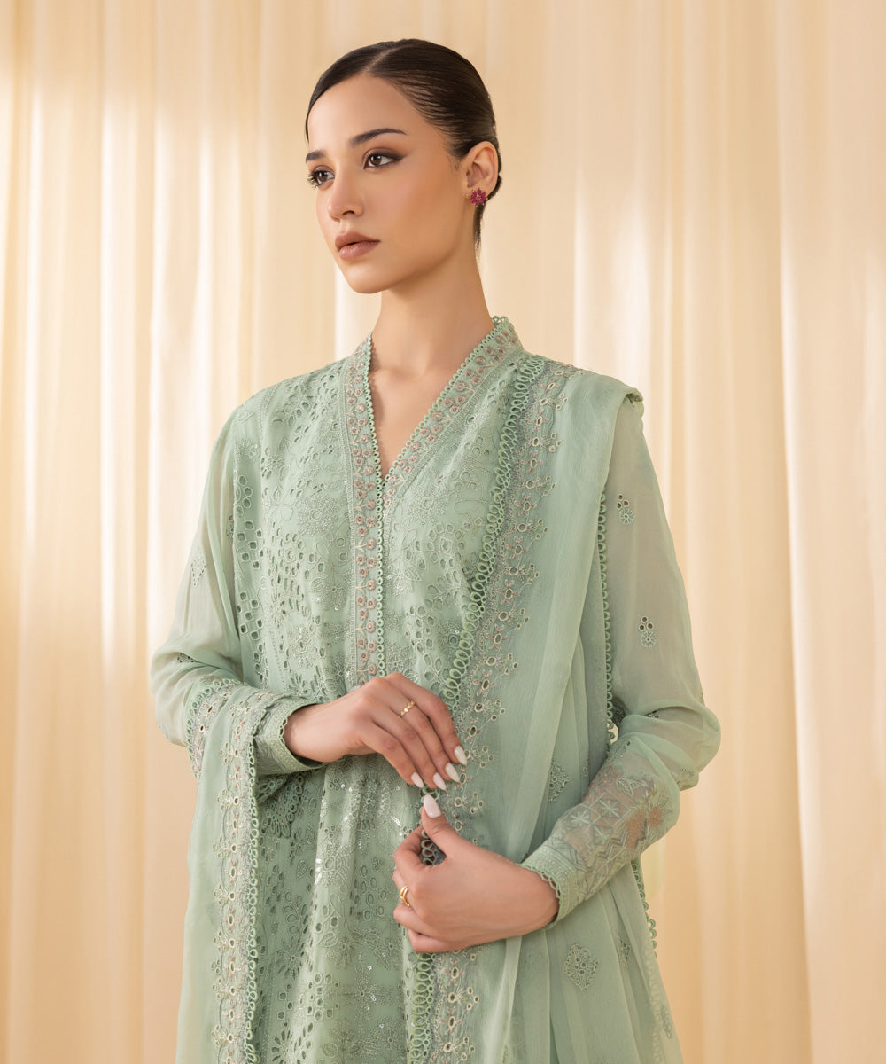 Sapphire 3 Piece Custom Stitched Suit - Green - LB288162