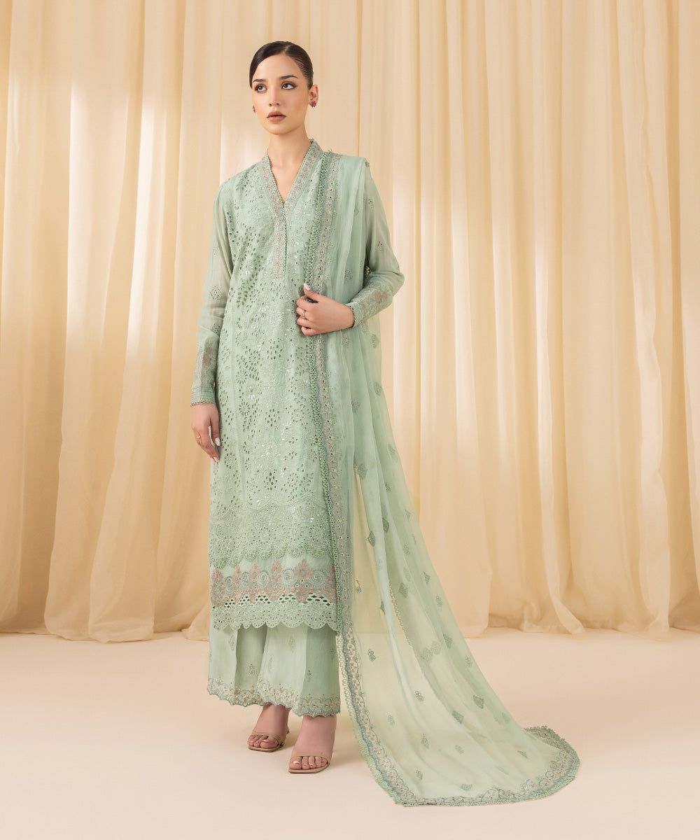 Sapphire 3 Piece Custom Stitched Suit - Green - LB288162