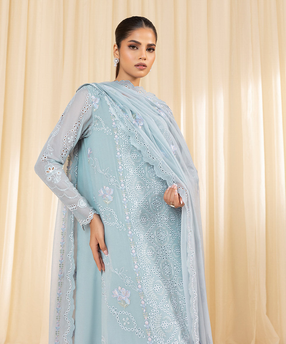 Sapphire 3 Piece Custom Stitched Suit - Blue - LB288161