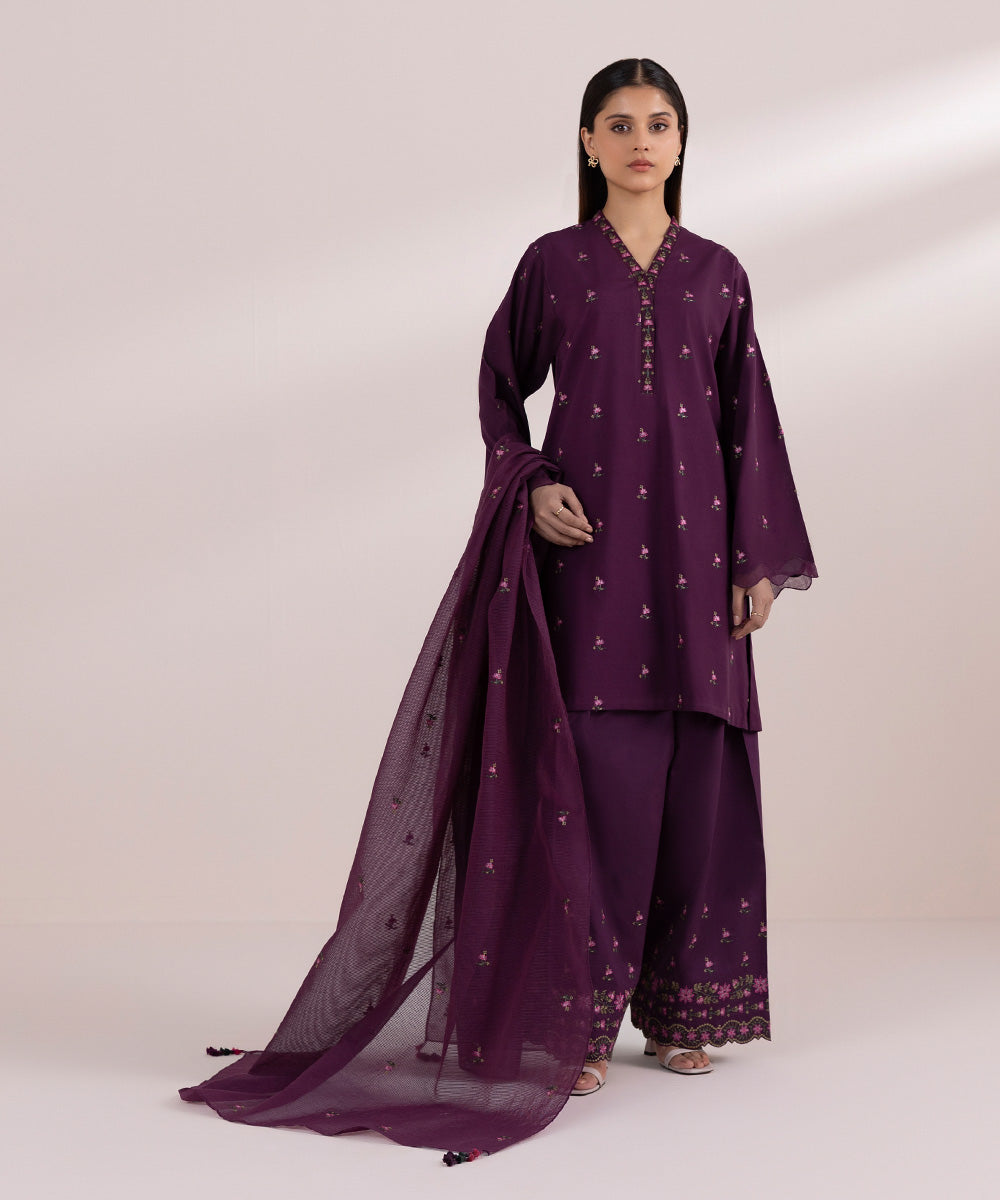 Sapphire 3 Piece Custom Stitched Suit - Purple - LB287689