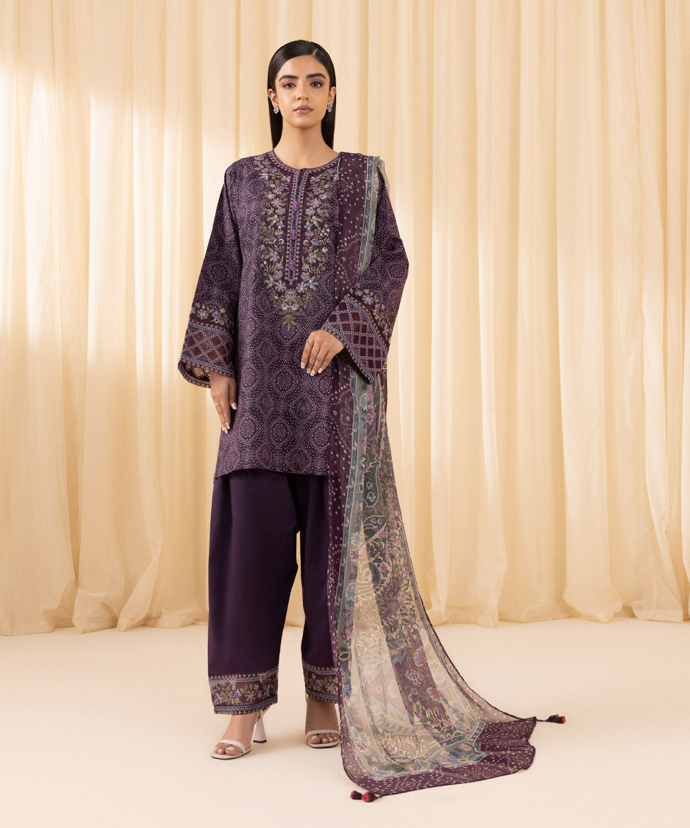 Sapphire 3 Piece Custom Stitched Suit - Purple - LB288155