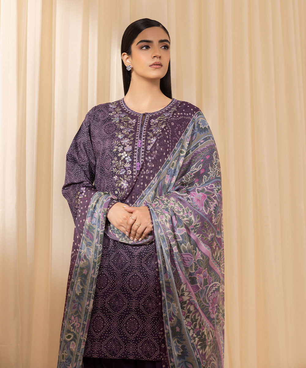 Sapphire 3 Piece Custom Stitched Suit - Purple - LB288155