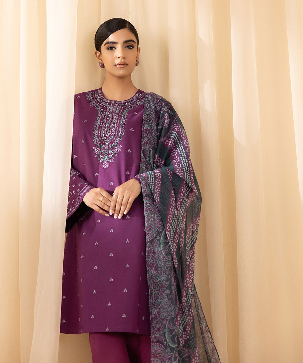 Sapphire 3 Piece Custom Stitched Suit - Purple - LB288153