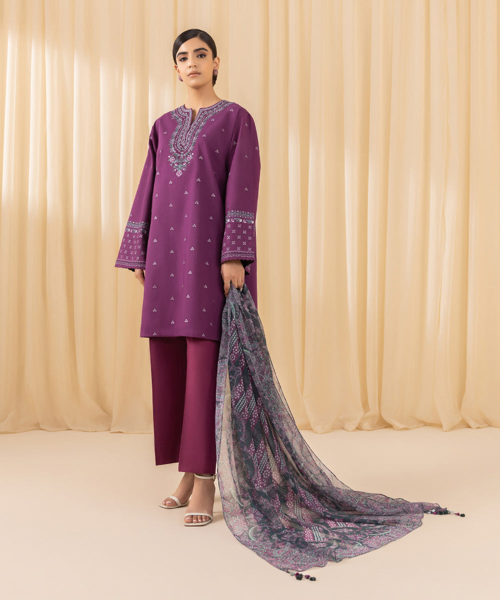 Sapphire 3 Piece Custom Stitched Suit - Purple - LB288153