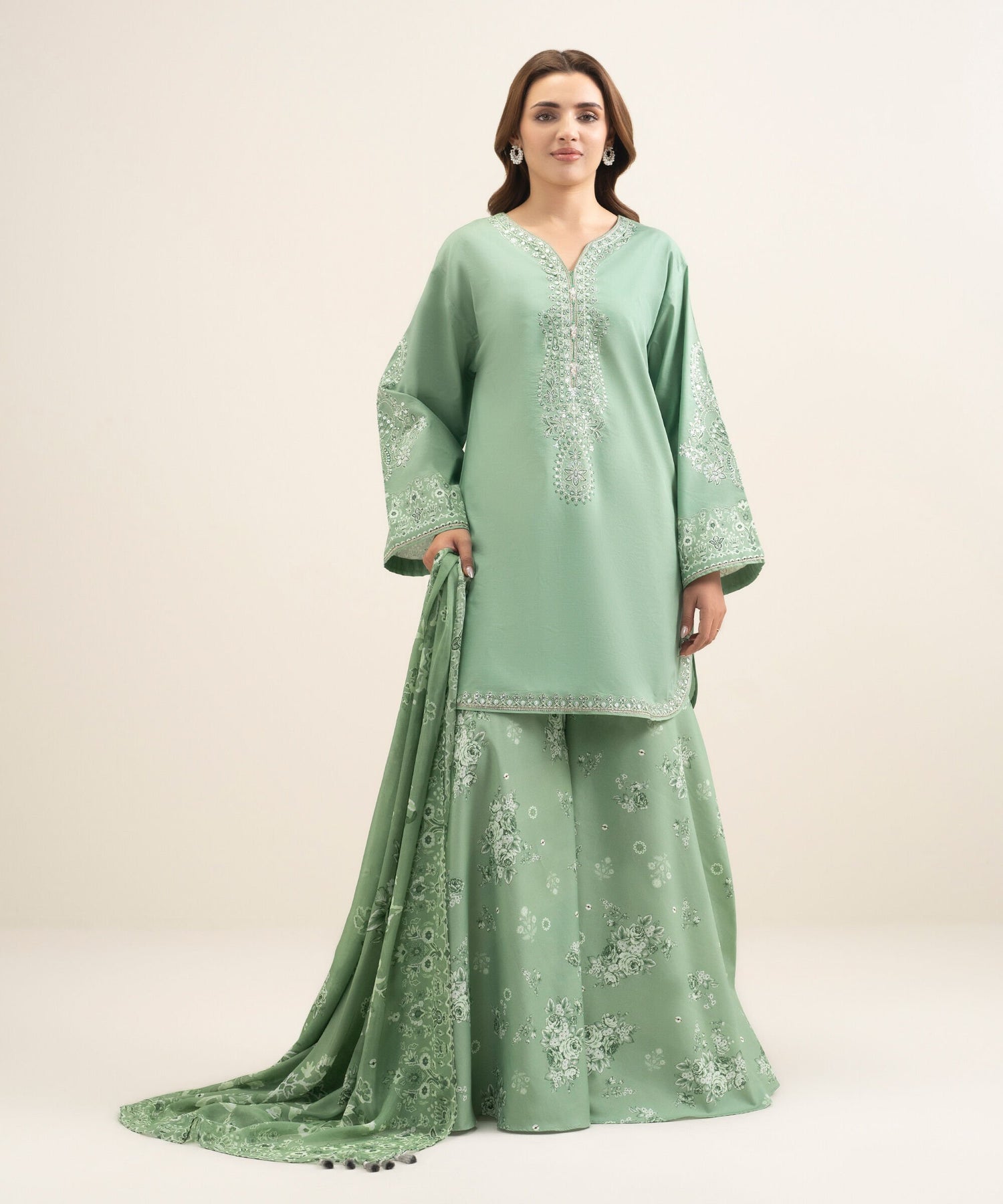 Sapphire 3 Piece Custom Stitched Suit - Green - LB31294