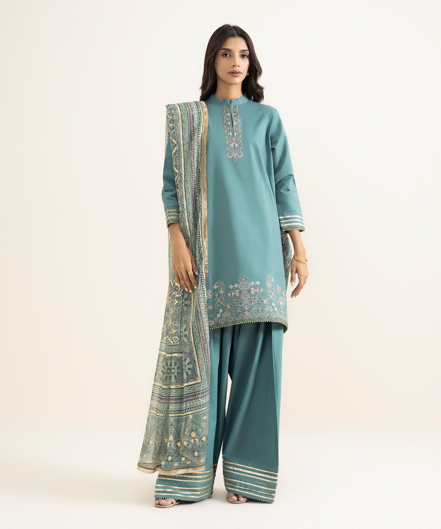 Sapphire 3 Piece Custom Stitched Suit - Green - LB31292