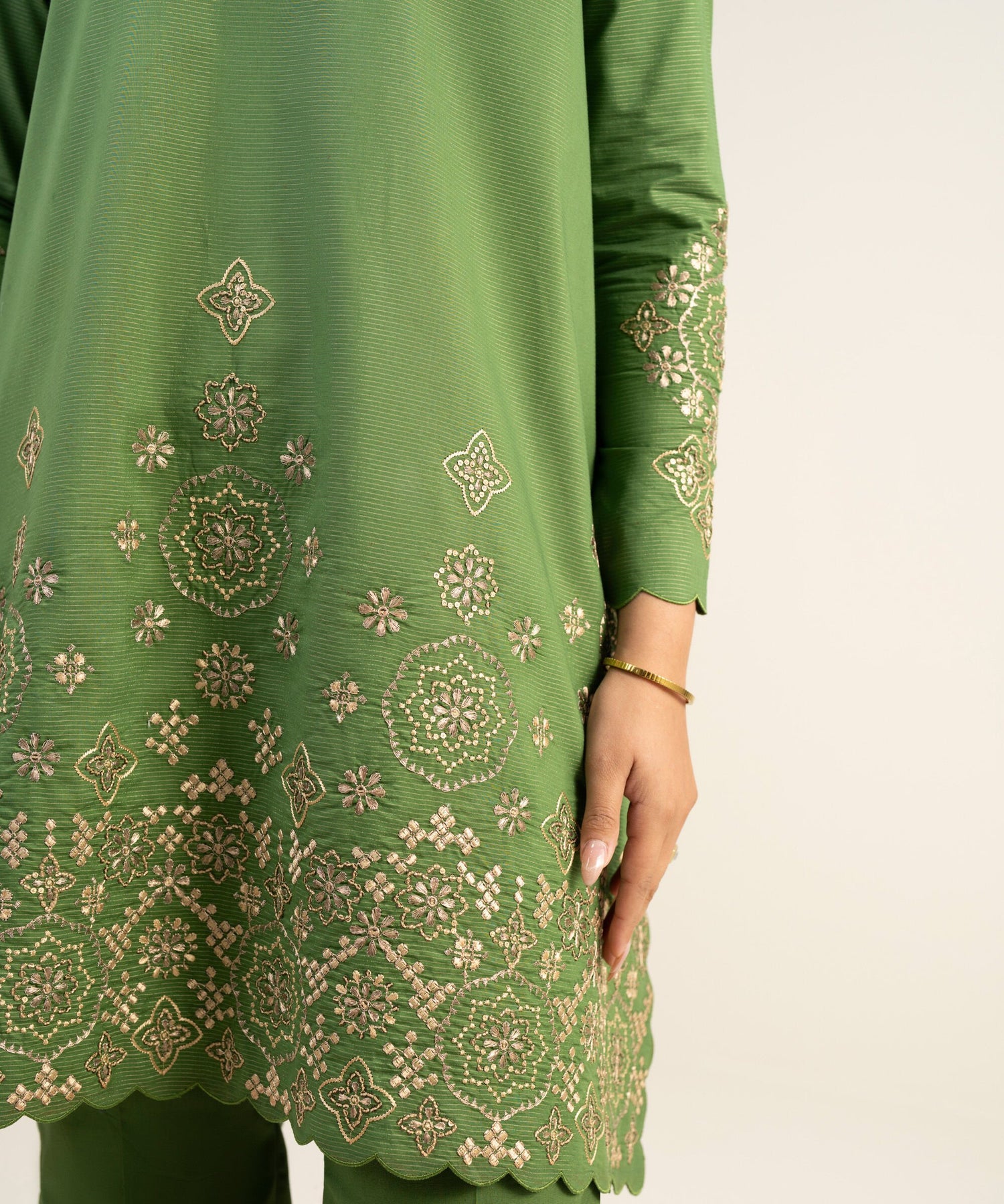 Sapphire 3 Piece Custom Stitched Suit - Green - LB31406