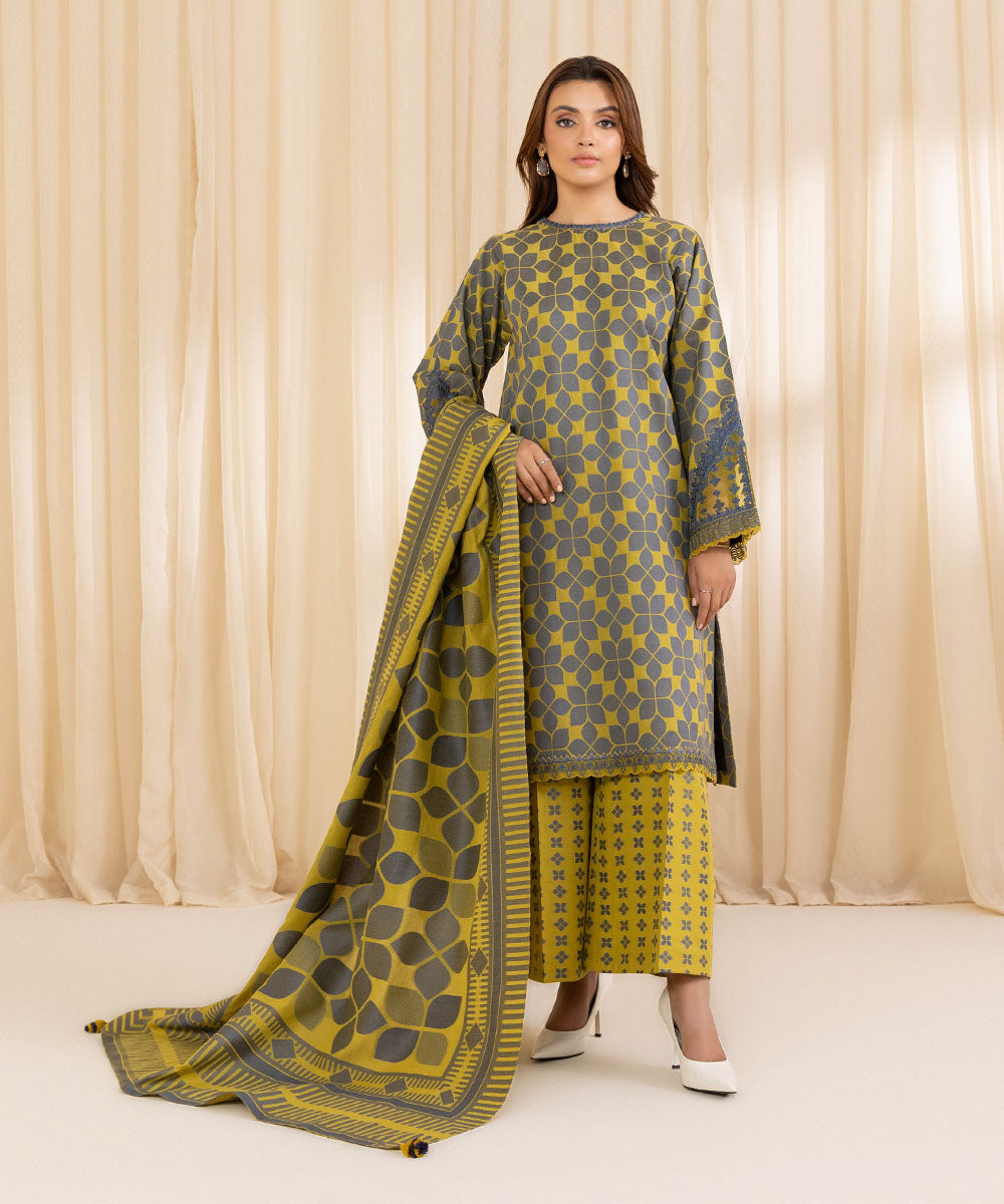 Sapphire 3 Piece Custom Stitched Suit - Yellow - LB289204