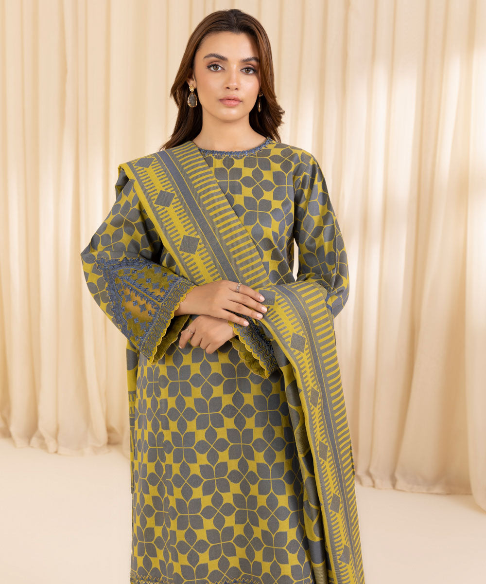 Sapphire 3 Piece Custom Stitched Suit - Yellow - LB289204