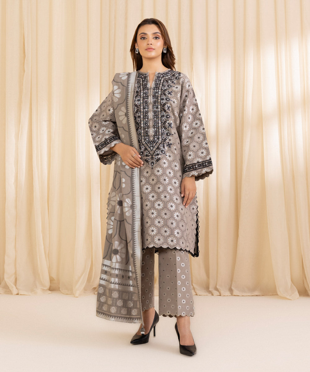 Sapphire 3 Piece Custom Stitched Suit - Gray - LB289201