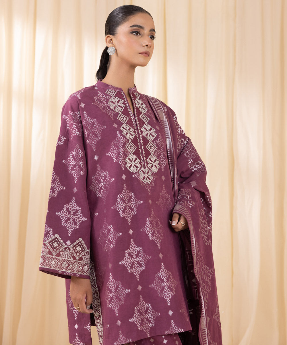 Sapphire 3 Piece Custom Stitched Suit - Purple - LB289206