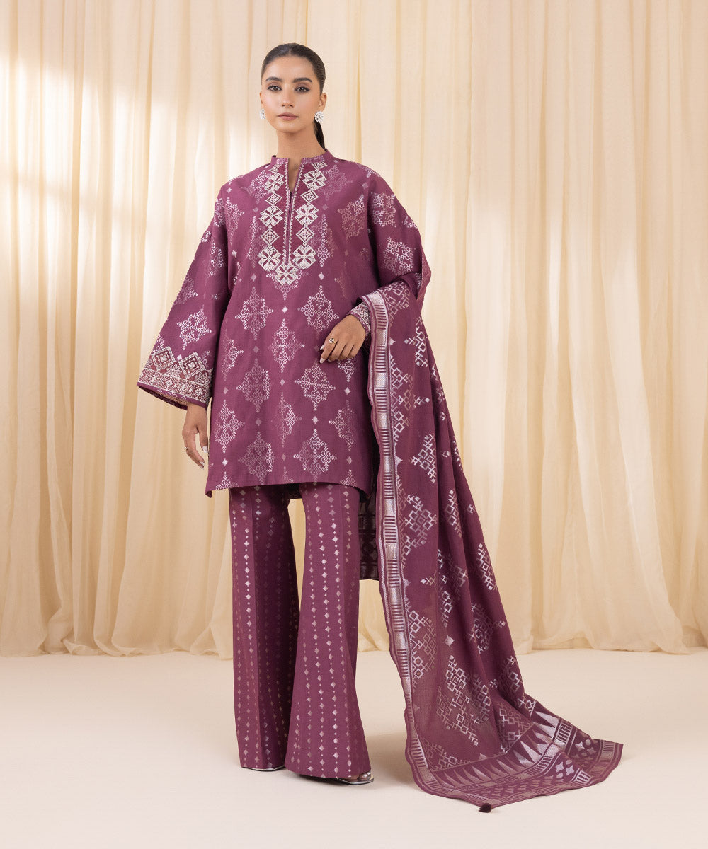 Sapphire 3 Piece Custom Stitched Suit - Purple - LB289206