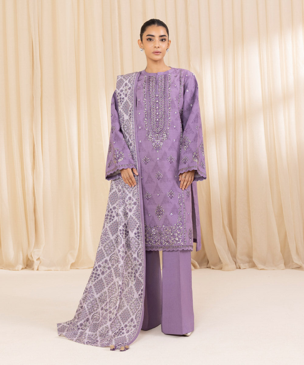 Sapphire 3 Piece Custom Stitched Suit - Purple - LB289203