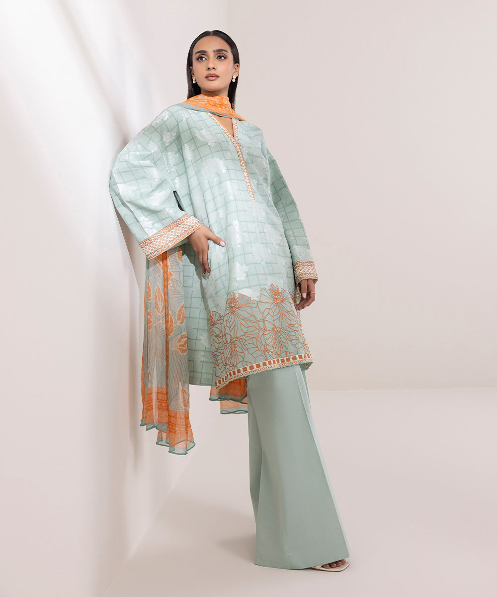 Sapphire 3 Piece Custom Stitched Suit - Green - LB288173