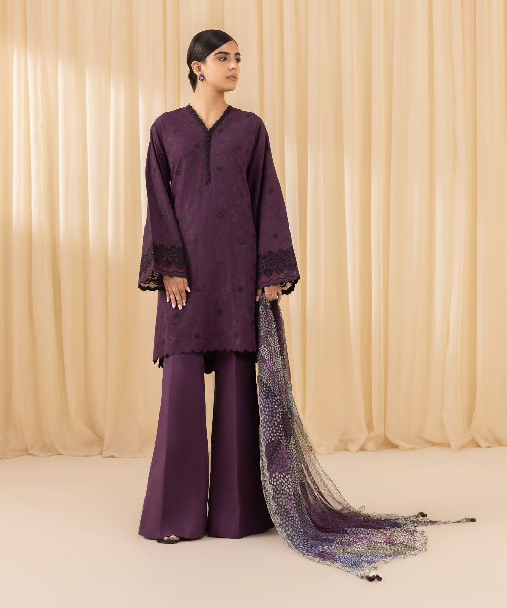 Sapphire 3 Piece Custom Stitched Suit - Purple - LB288172