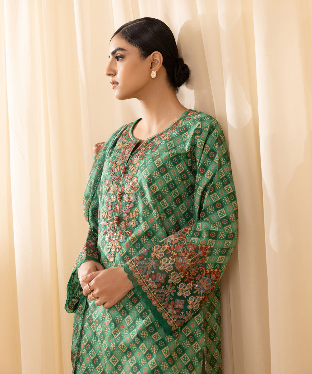 Sapphire 3 Piece Custom Stitched Suit - Green - LB288125