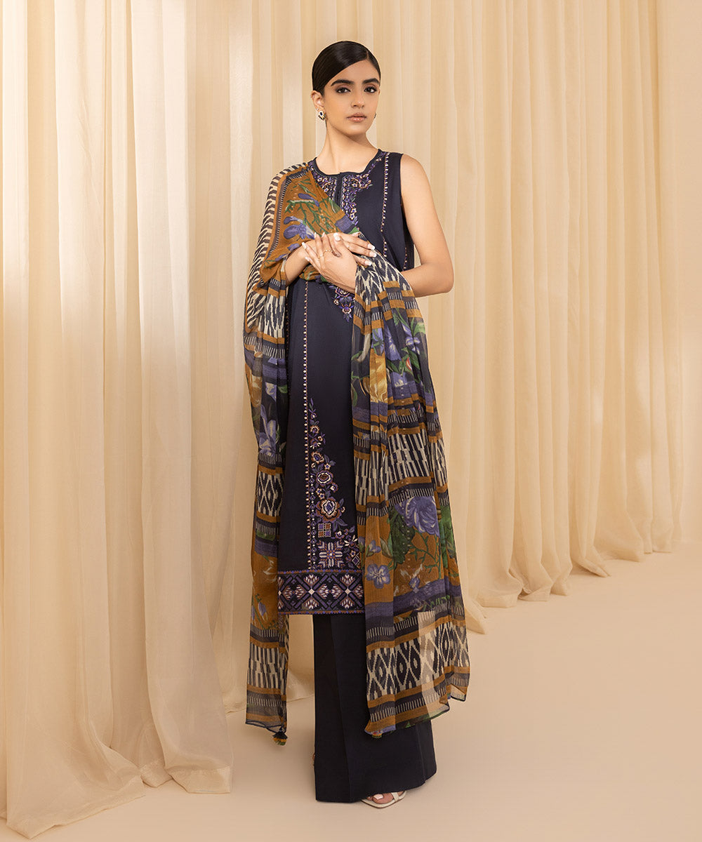 Sapphire 3 Piece Custom Stitched Suit - Blue - LB288124