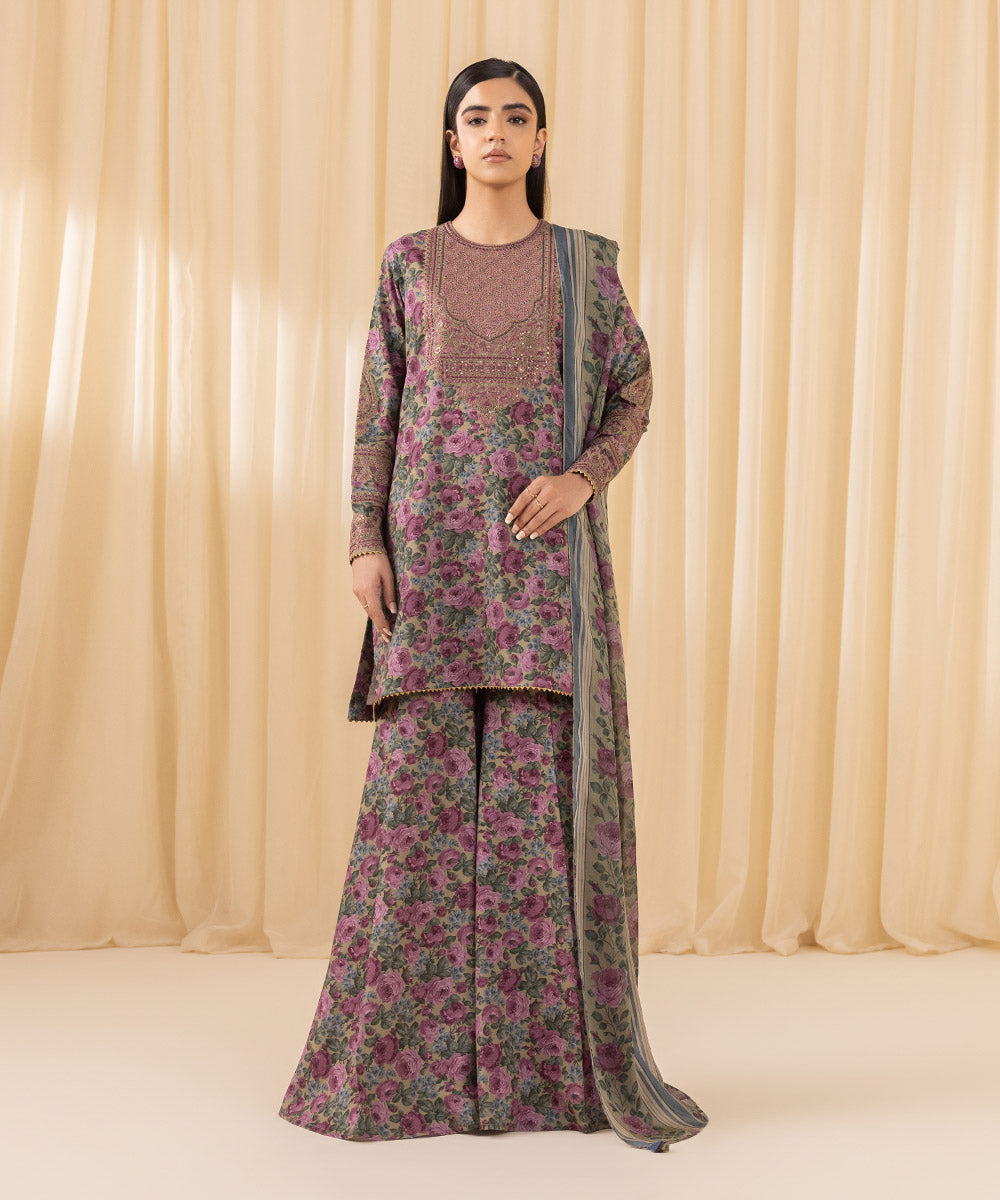 Sapphire 3 Piece Custom Stitched Suit - Purple - LB288121