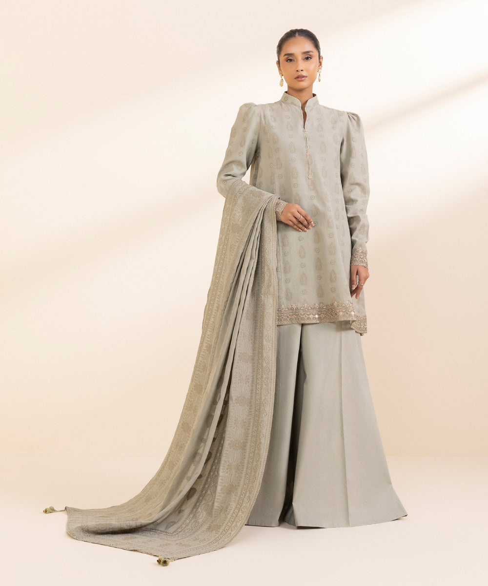 Libasco Sapphire 3 Piece Custom Stitched Suit - Gray - LB288636