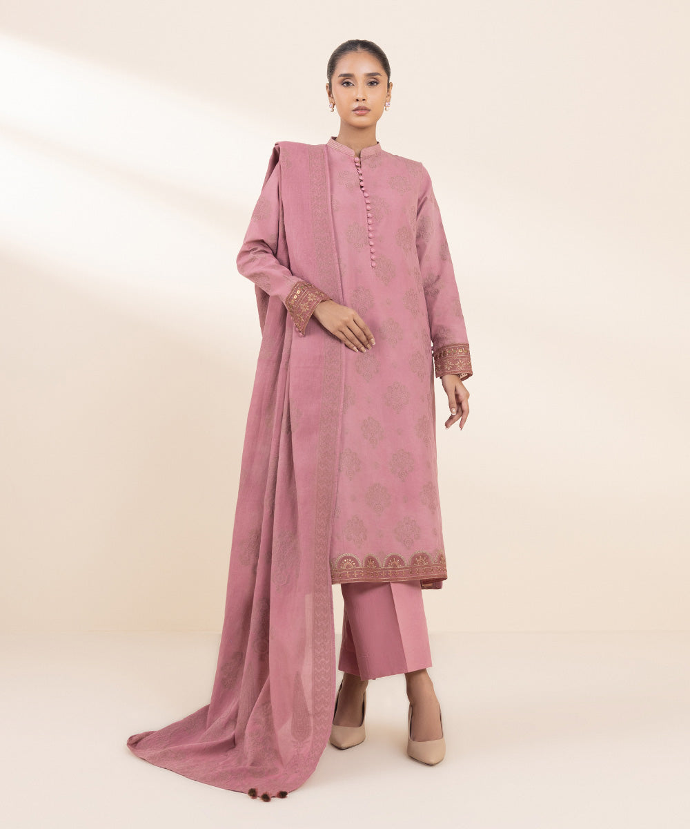 Libasco Sapphire 3 Piece Custom Stitched Suit - Pink - LB288707