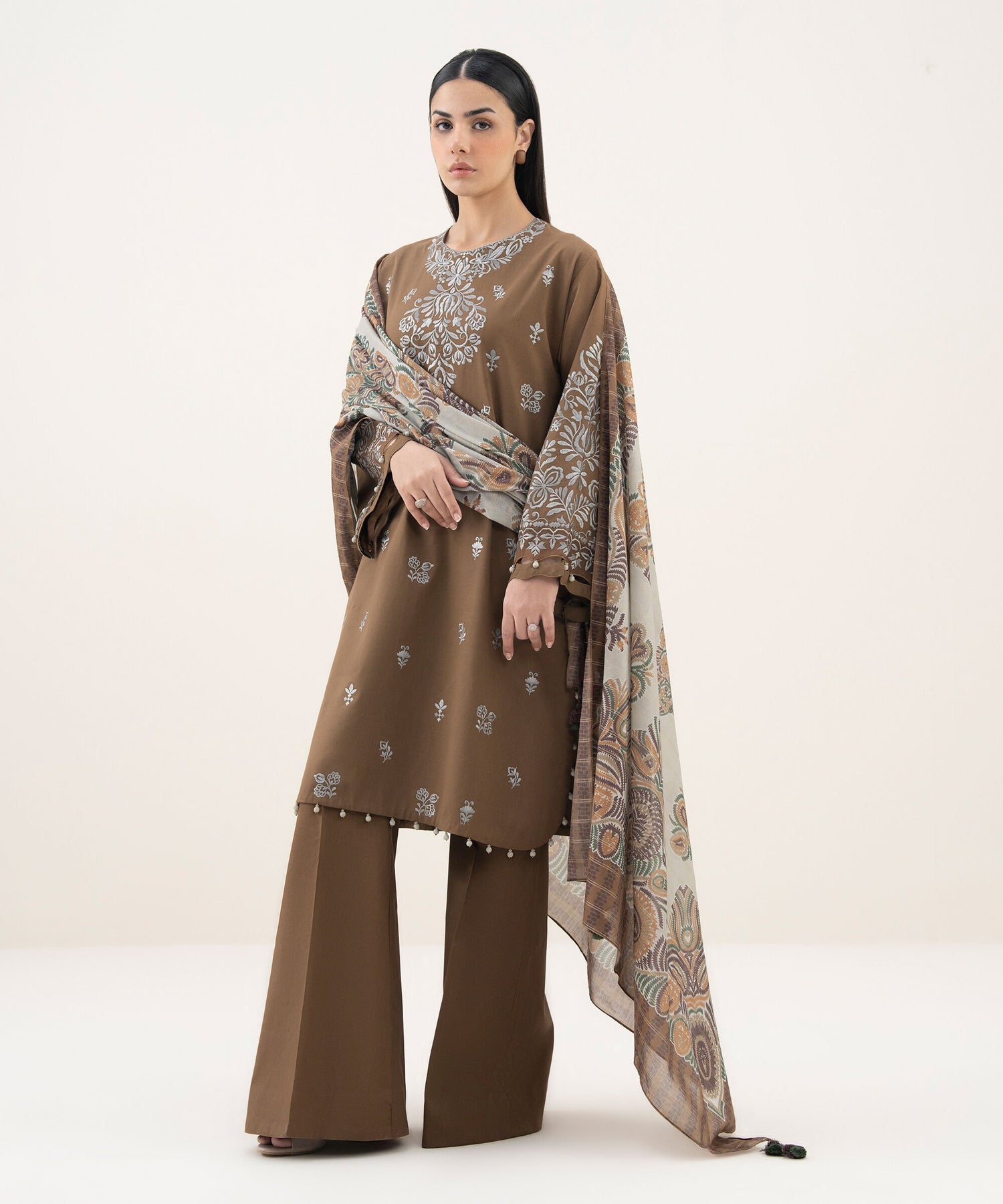 Sapphire 3 Piece Custom Stitched Suit - Brown - LB31222