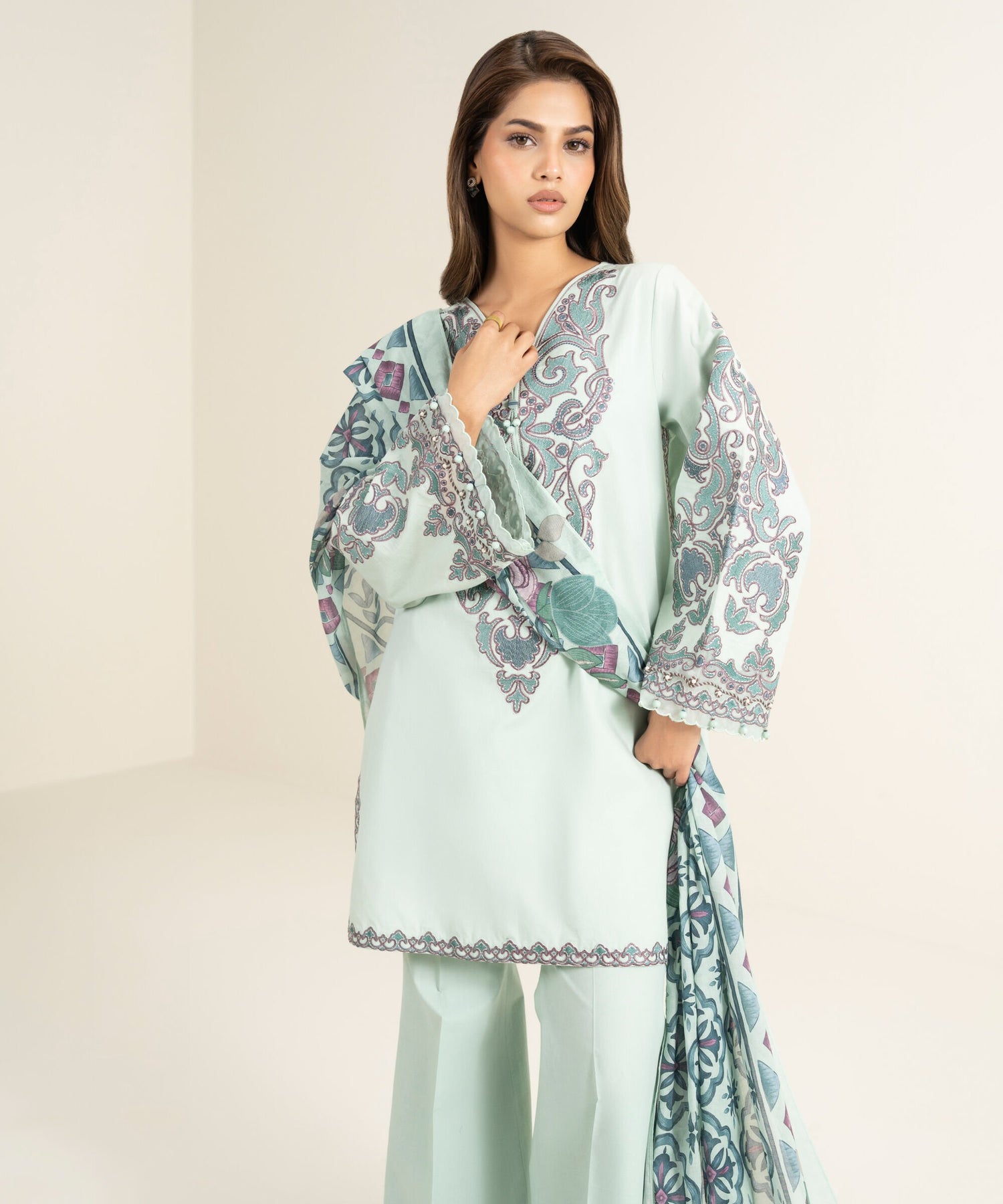 Sapphire 3 Piece Custom Stitched Suit - Green - LB31269