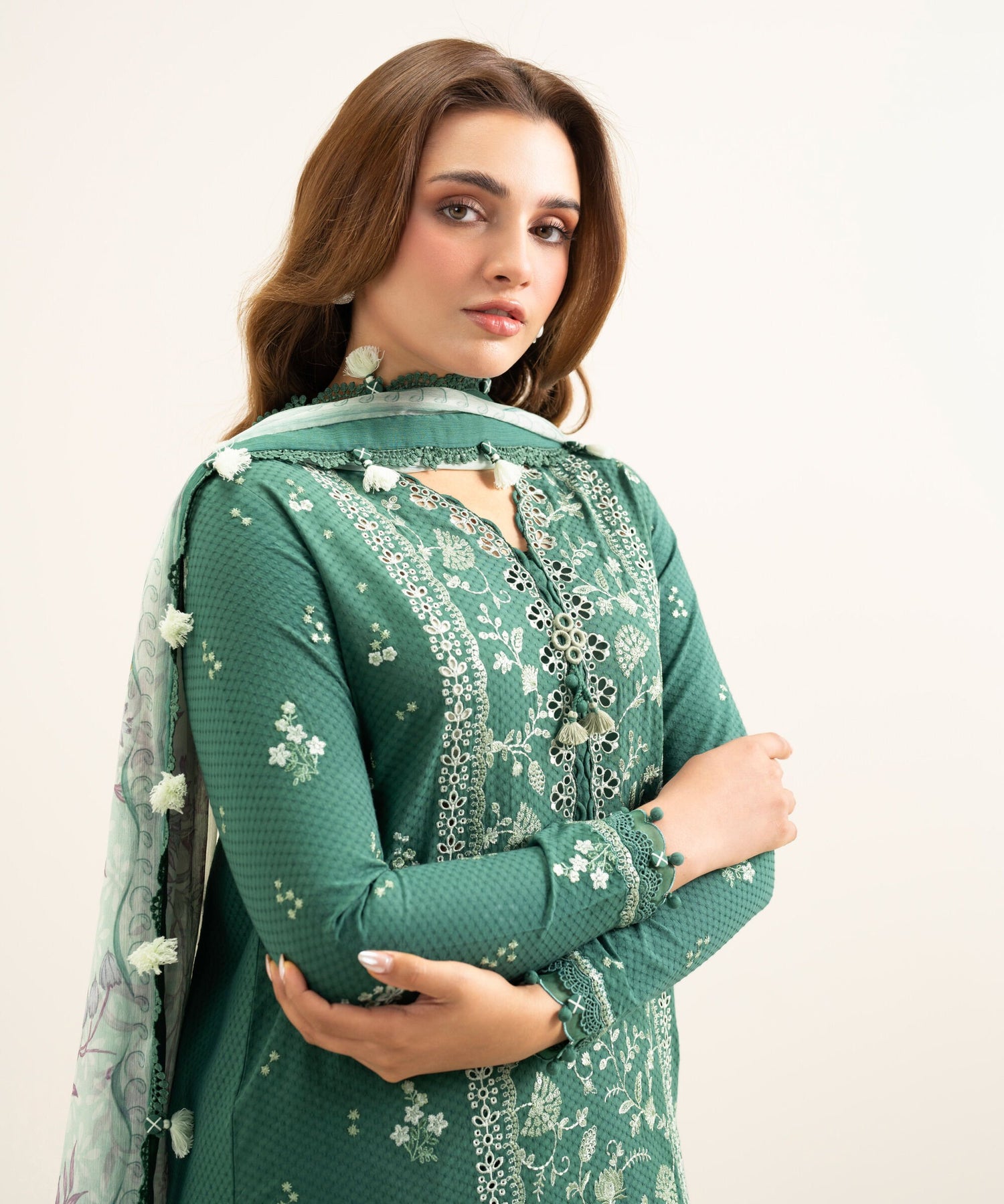 Sapphire 3 Piece Custom Stitched Suit - Green - LB31411