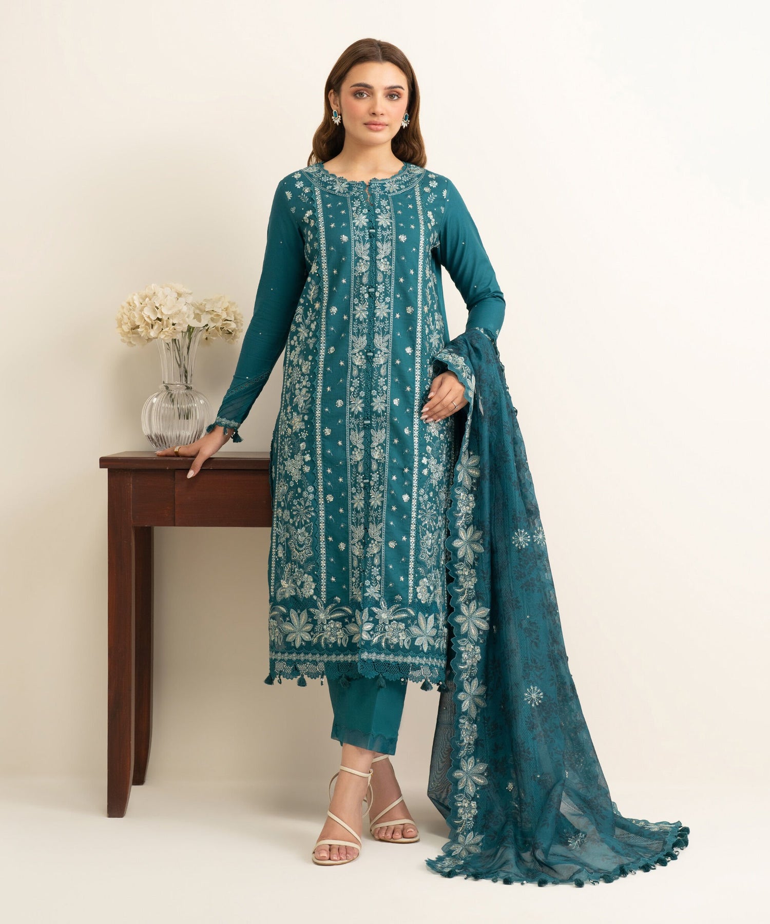 Sapphire 3 Piece Custom Stitched Suit - Teal Green - LB31280
