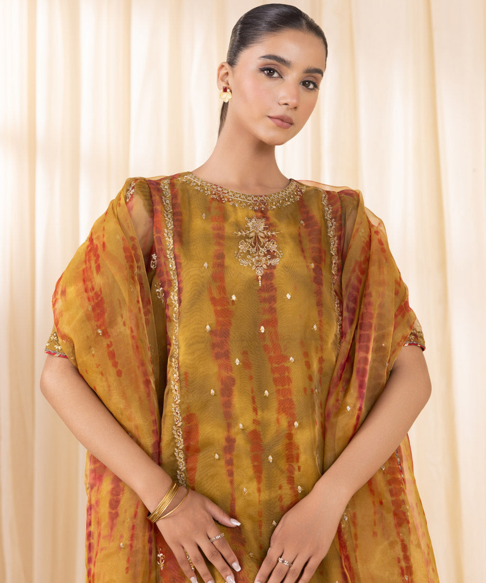 Sapphire 3 Piece Custom Stitched Suit - Mustard - LB289227