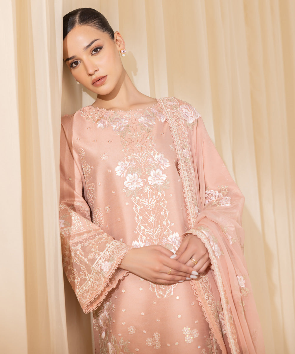 Sapphire 3 Piece Custom Stitched Suit - Peach - LB288184