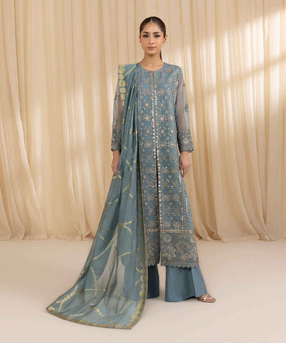 Libasco Sapphire 3 Piece Custom Stitched Suit - Blue - LB288626