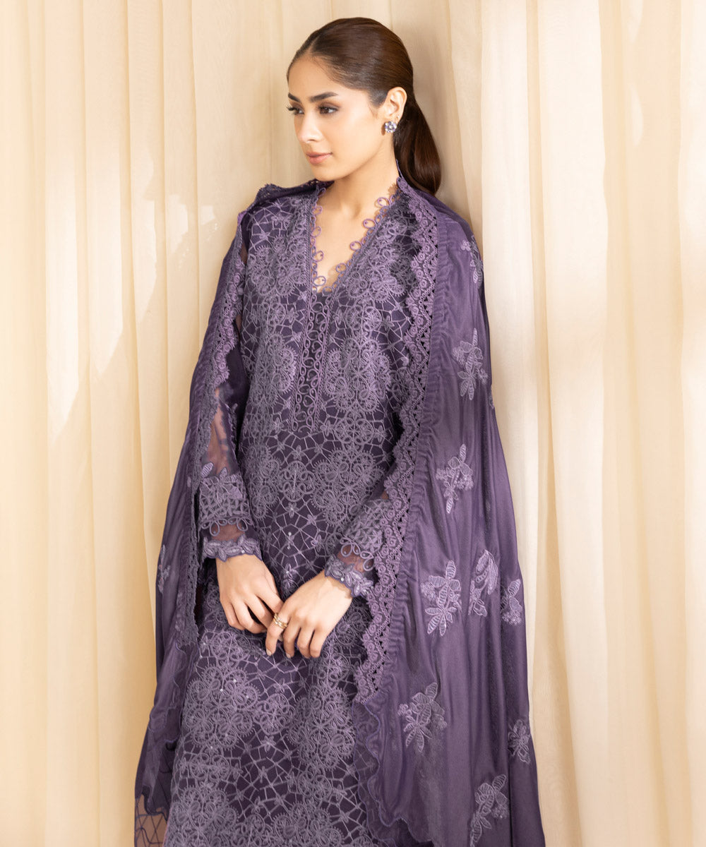 Libasco Sapphire 3 Piece Custom Stitched Suit - Purple - LB288751