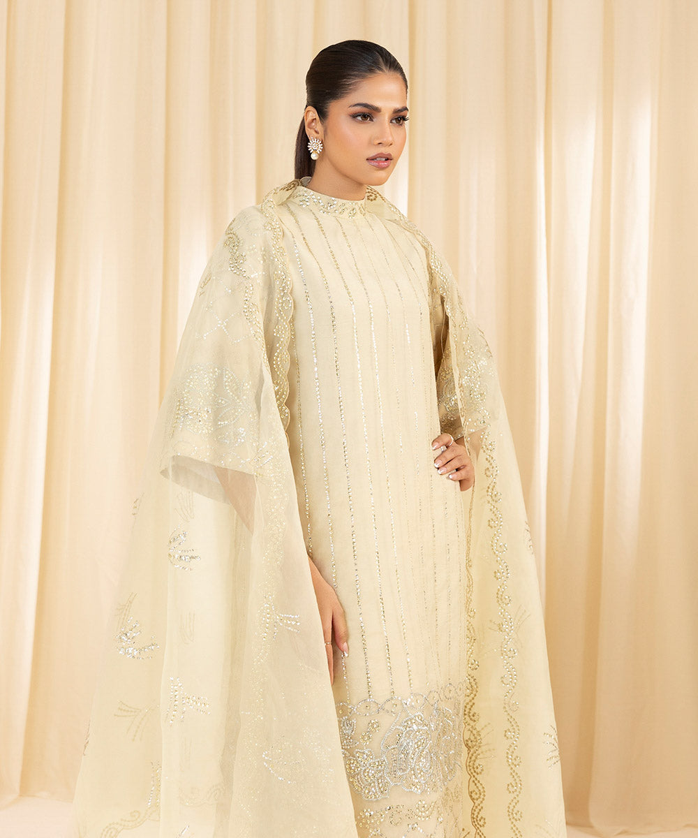 Sapphire 3 Piece Custom Stitched Suit - Beige - LB288199