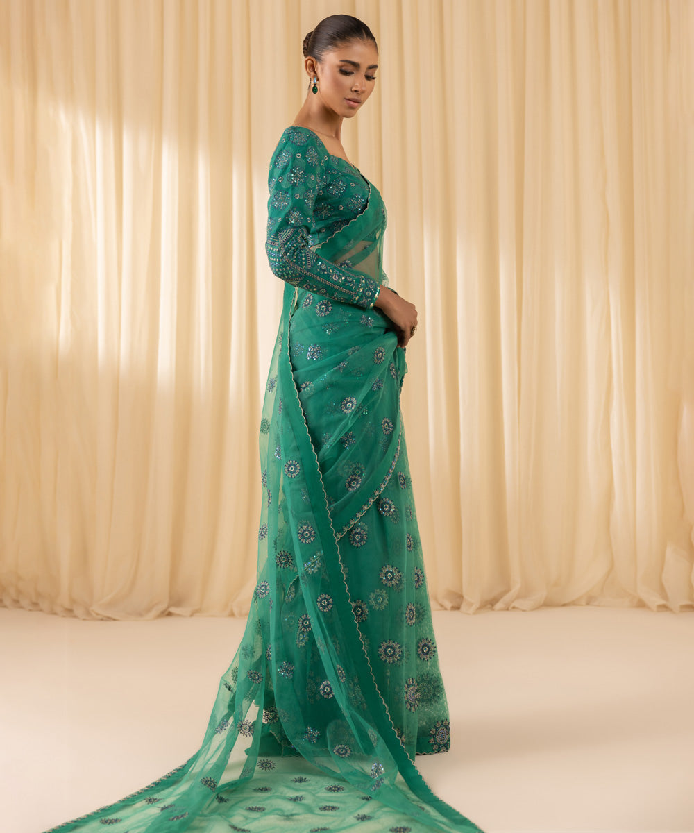 Sapphire 3 Piece Custom Stitched Suit - Green - LB288083