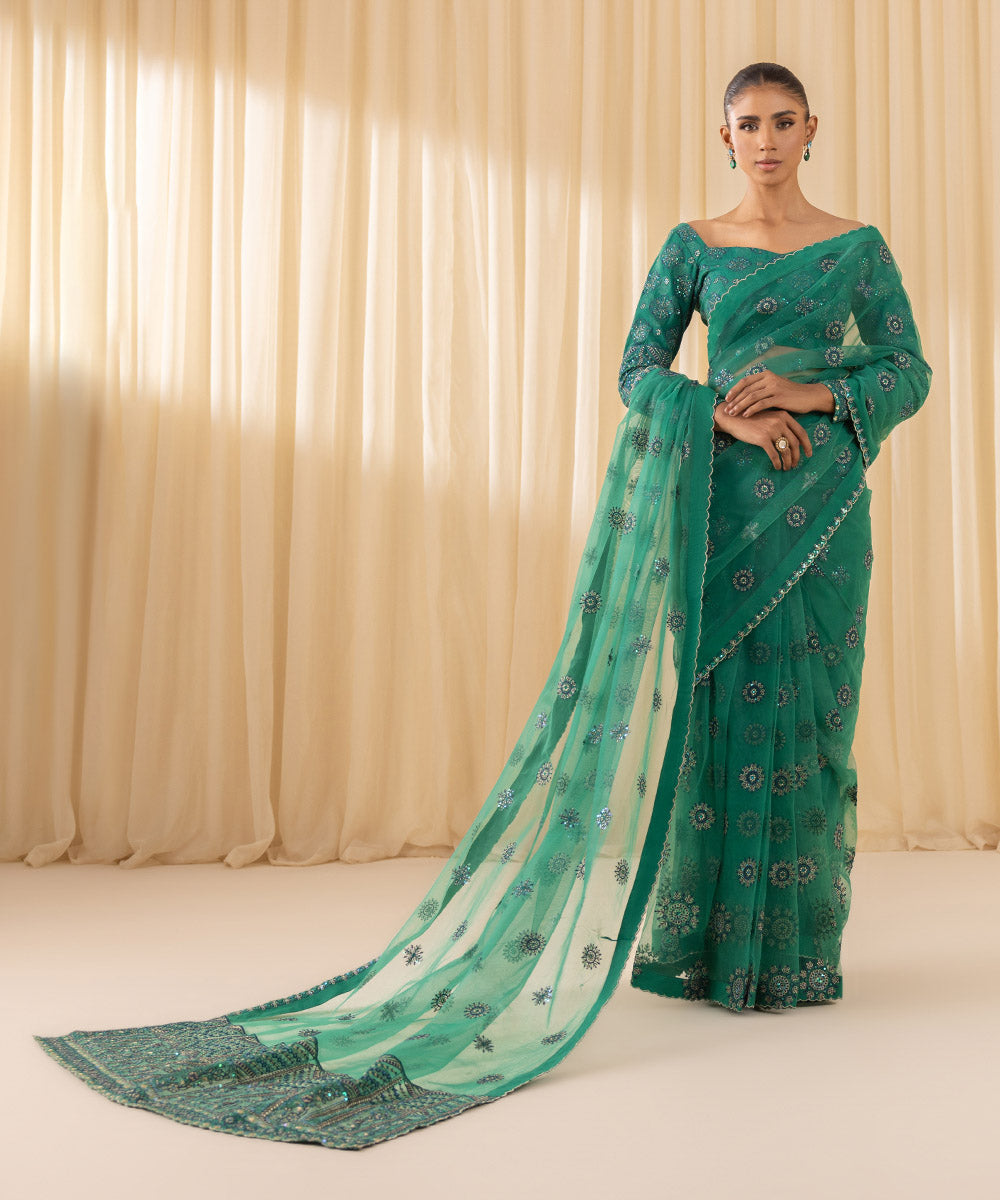 Sapphire 3 Piece Custom Stitched Suit - Green - LB288083