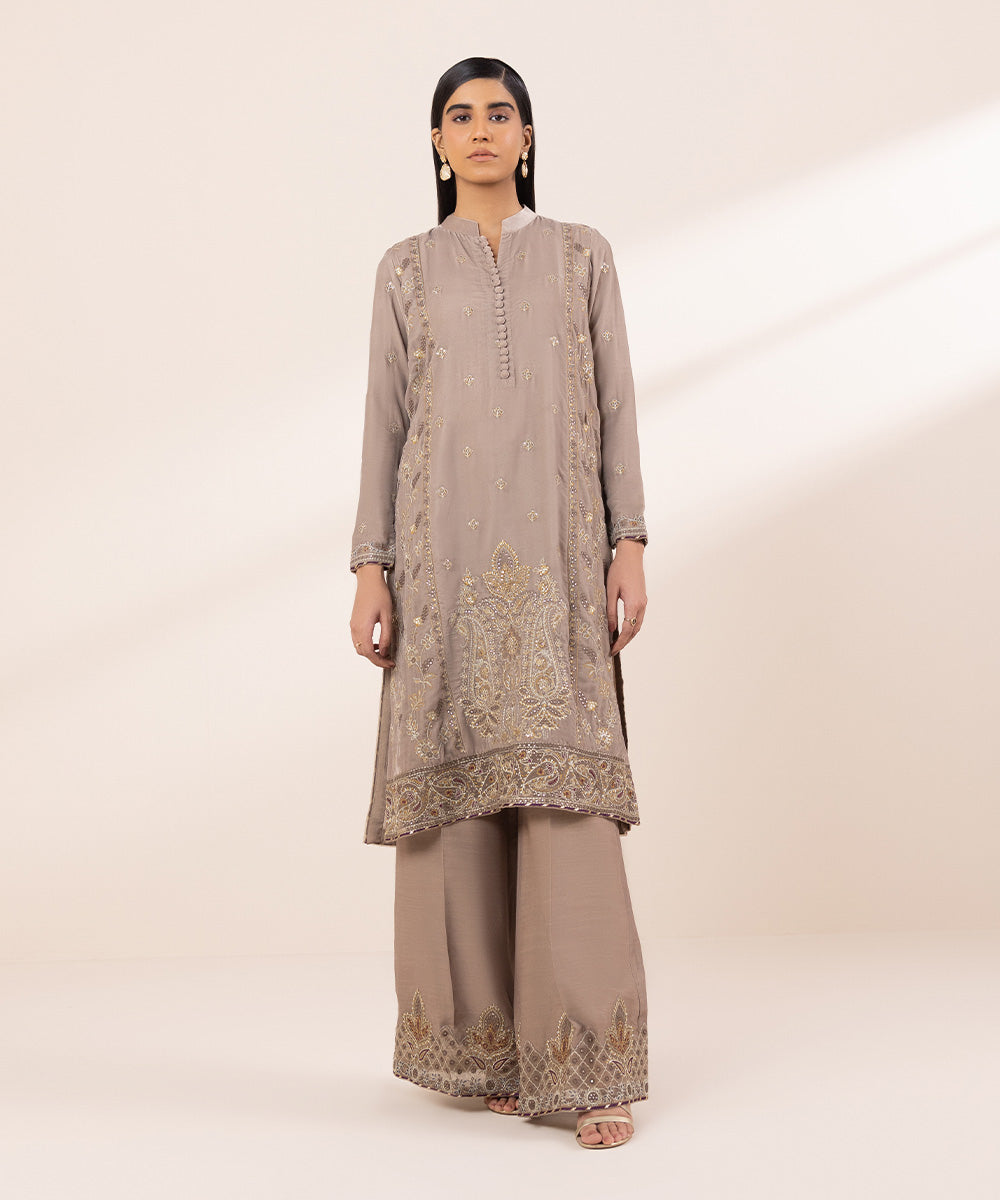 Sapphire 2 Piece Custom Stitched Suit - Beige - LB288180