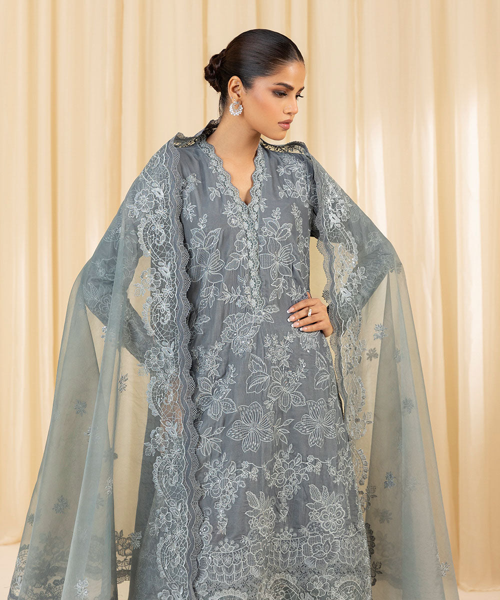 Sapphire 3 Piece Custom Stitched Suit - Gray - LB288101