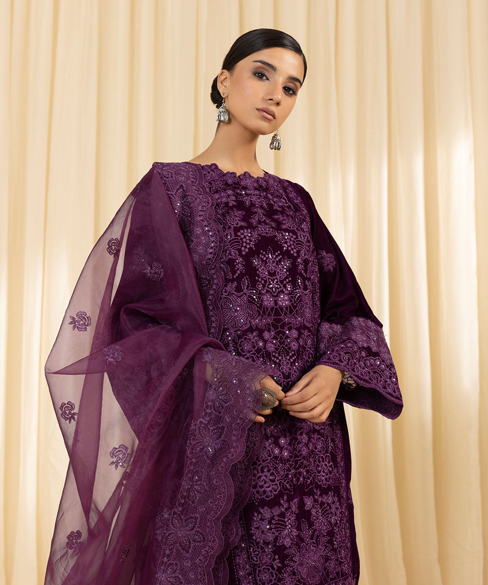 Sapphire 3 Piece Custom Stitched Suit - Purple - LB288099