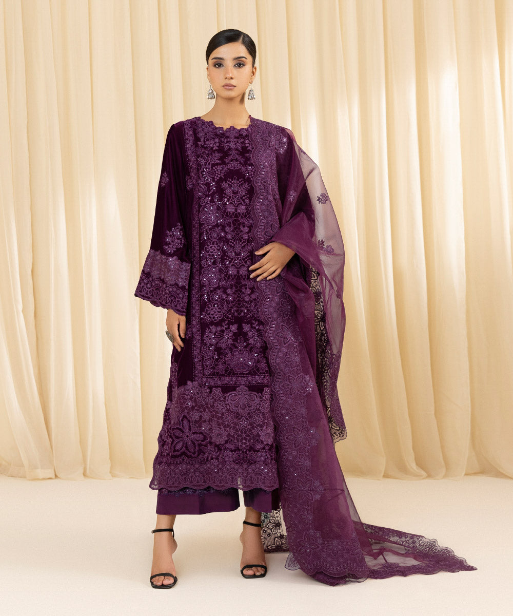 Sapphire 3 Piece Custom Stitched Suit - Purple - LB288099