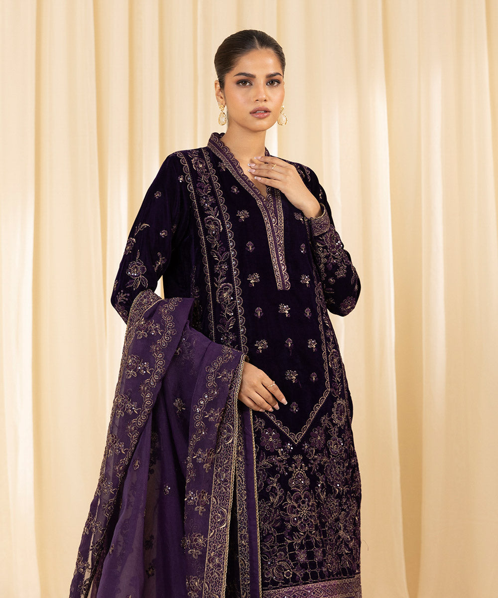 Sapphire 3 Piece Custom Stitched Suit - Purple - LB288098