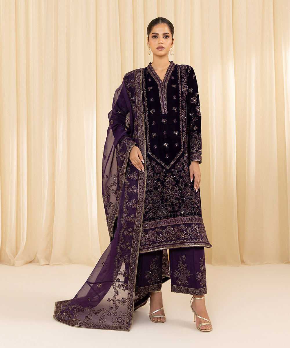 Sapphire 3 Piece Custom Stitched Suit - Purple - LB288098