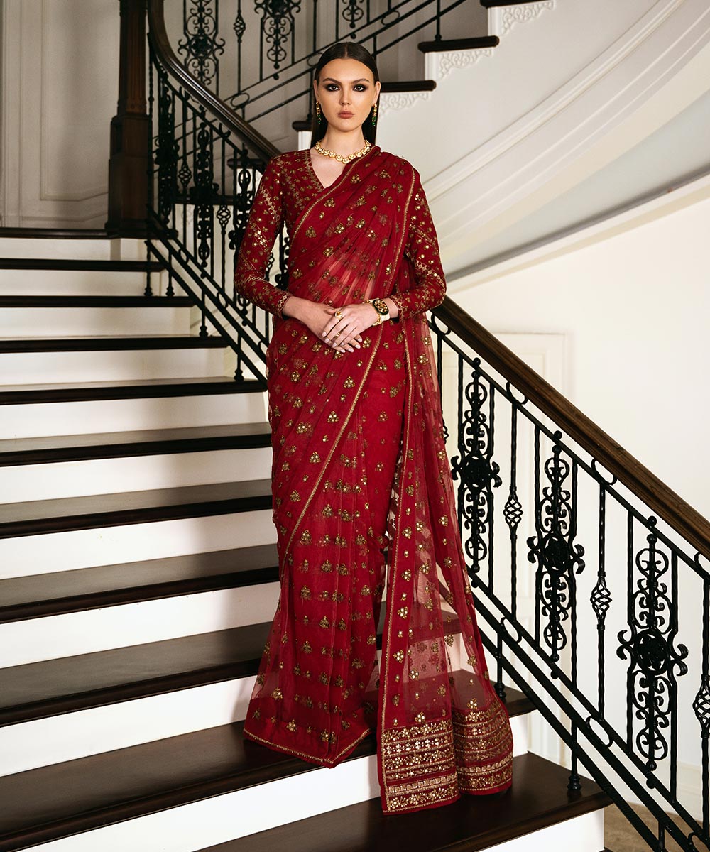 Sapphire 3 Piece Custom Stitched Suit - Red - LB288077